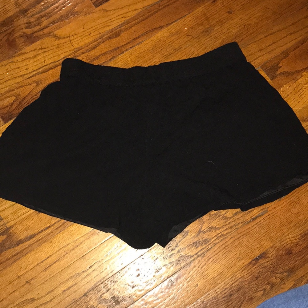 Black flowy shorts with gold embroidered design - Picture 2 of 3
